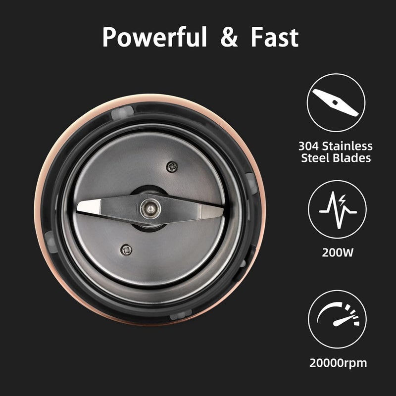 puloya Coffee Grinder Electric for Beans, Spices, Herbs, Grains and Nuts, Stainless Steel Blades, 2.8 oz, Black - Image 4